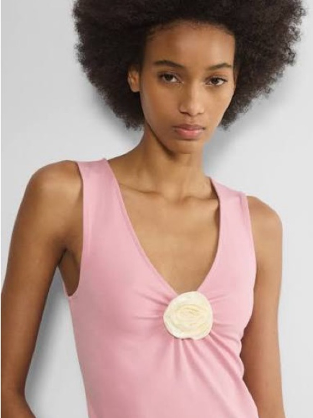 NWOT Aritzia Wilfred Goodlux Bloom Pink Tank Top with Center Rosette XL Womens - Picture 7 of 13